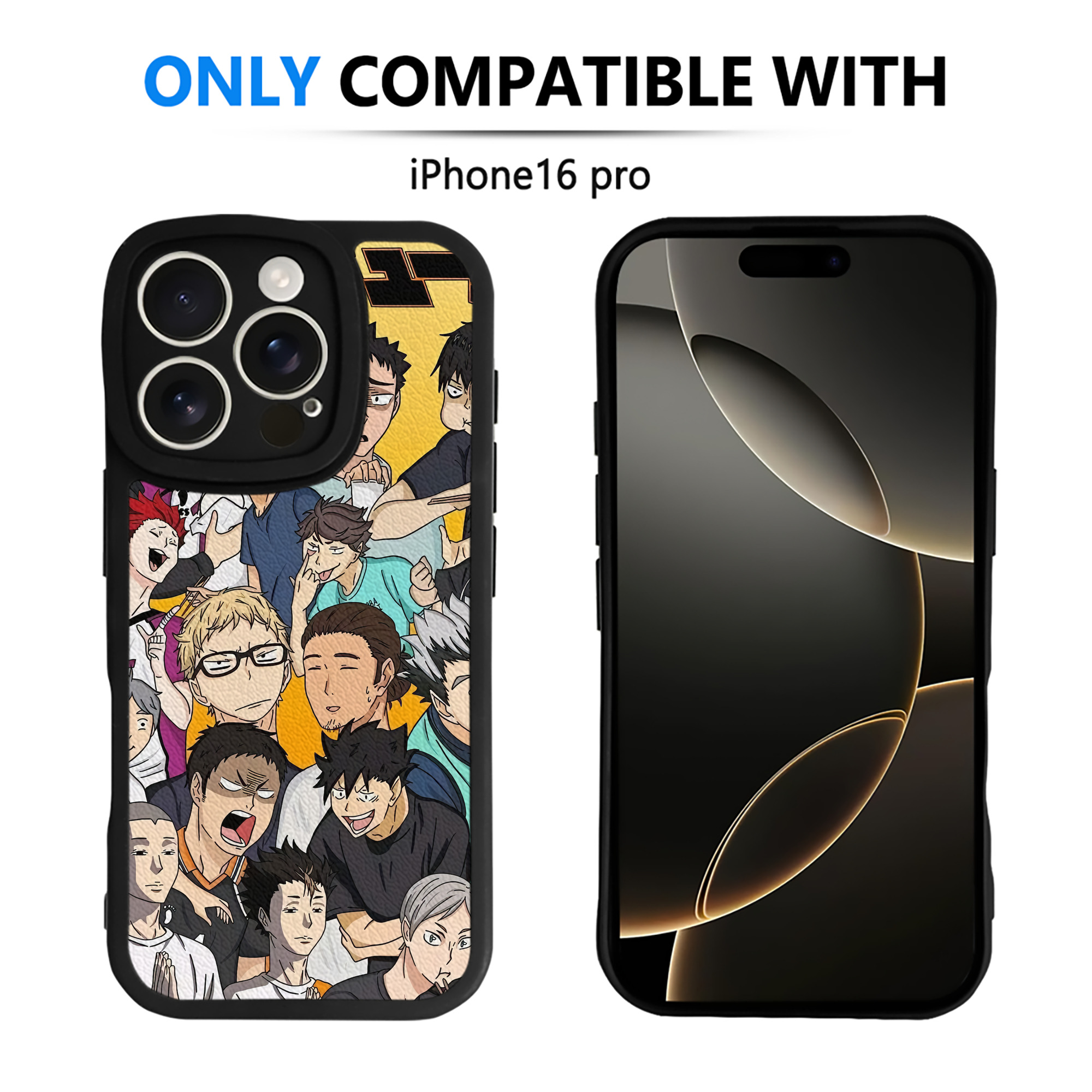（画像用） ハイキュー!! Haikyu!! 【iPhone 16シリーズ対応】シリコンスマホケース（レザー調） 材質：シリコン
